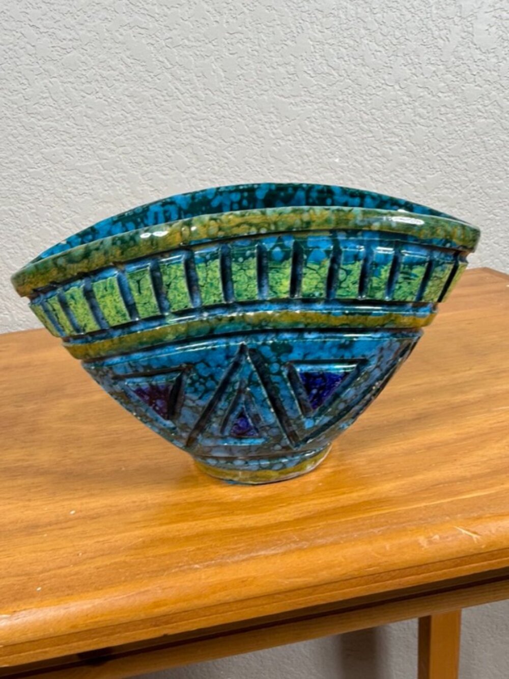 MCM Geometric Oval Vase